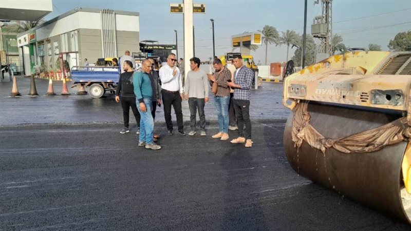 جانب من أعمال الرصف