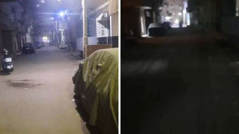 الشارع قبل وبعد الانارة