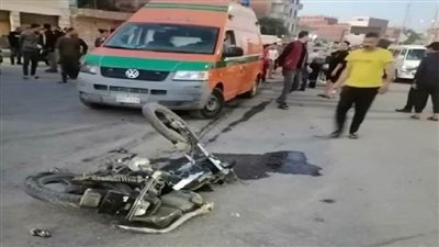 مصرع شخصين في حادث تصادم سيارة بدراجة نارية بالطريق الزراعي في طوخ