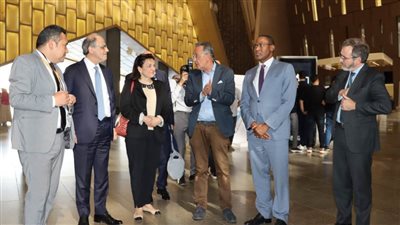 ولي عهد الفجيرة ومسؤولين بصندوق النقد يزورون المتحف المصري الكبير