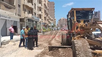 رصف شارع الجيش بدسوق ضمن مشروعات الخطة الاستثمارية