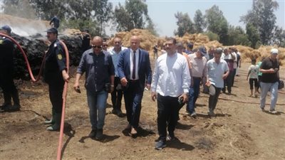 بالصور| محافظ الغربية: تبريد حريق شونة كتان شبراملس.. ونثمن جهود الحماية المدنية