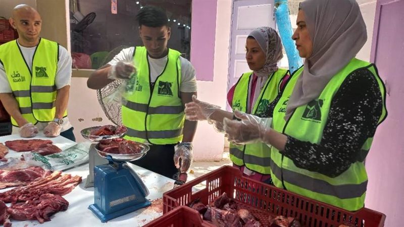 توزيع اللحوم