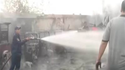 بالصور.. حريق يلتهم مركبات في طنطا