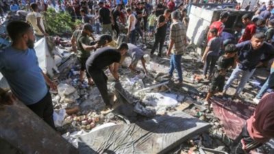 استشهاد 9 فلسطينيين بينهم 3 أطفال في قصف إسرائيلي على مخيم النصيرات وسط غزة