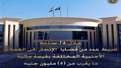 الأجهزة الأمنية تضبط 5 ملايين جنيه في قضايا اتجار بالنقد الأجنبي خلال 24 ساعة