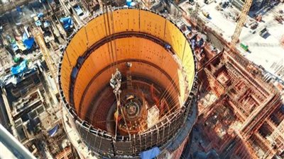 تطور جديد في مبنى المفاعل بالوحدة النووية الثانية بمحطة الضبعة