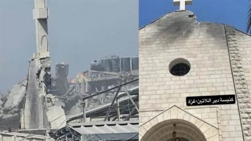 قصف كنيسة دير اللاتين
