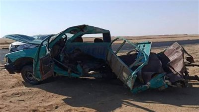 إصابة 4 أشخاص في حادث تصادم بالطريق الصحراوي بأسوان 
