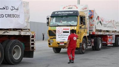 قافلة مساعدات جديدة من الهلال الأحمر المصري لقطاع غزة