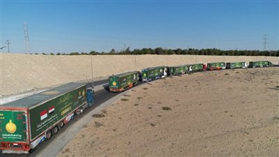 عاجل.. قافلة من «بيت الزكاة» محملة بآلاف الأطنان من المواد ‏الغذائية إلى غزة