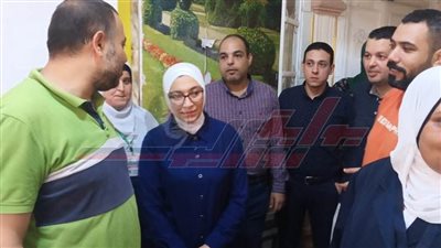  د.سمر عارف تتفقد العيادات الخارجية المؤقتة بمستشفى مطوبس المركزي