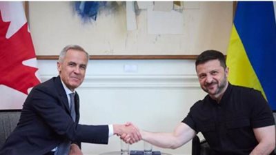 زيلينسكي وكارني يتفقان على ضرورة مشاركة أوكرانيا في اتخاذ القرارات المتعلقة بمستقبلها