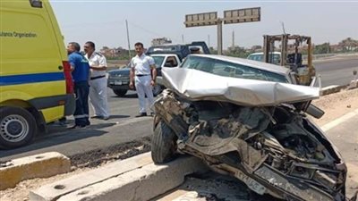 إصابة 6 أشخاص في تصادم سيارتين على الطريق الزراعي بالغربية