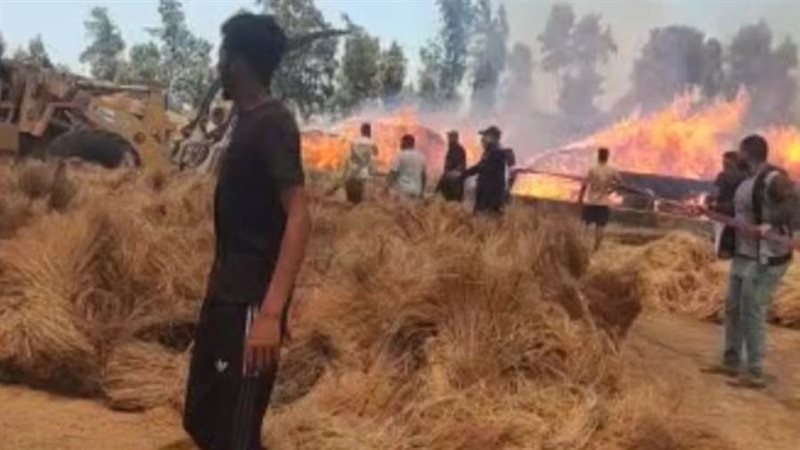 حريق شونة كتان بالغربية