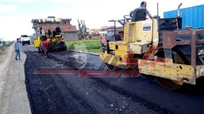 رصف 190 كيلو ضمن الخطة الاستثمارية بكفر الشيخ