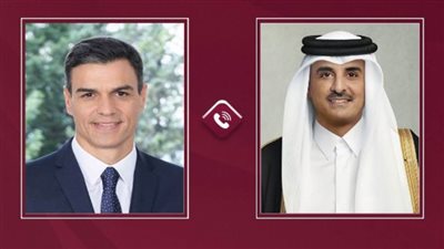 أمير قطر يتلقى اتصالًا هاتفيًا من رئيس وزراء إسبانيا