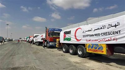 قافلة المساعدات الإنسانية الـ37 تدخل إلى الفلسطينيين بقطاع غزة