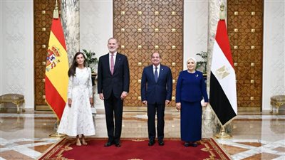 مراسم الاستقبال الرسمية من الرئيس السيسي والسيدة قرينته لملك وملكة إسبانيا