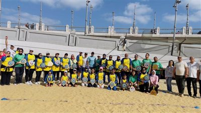 انطلاق فعاليات اليوم الترفيهي لمحبي الراكيت السكندري على شاطئ جزيرة الدهب