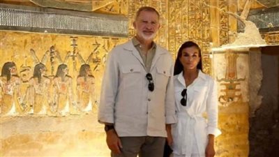 ملك وملكة إسبانيا يزوران متحف الأقصر