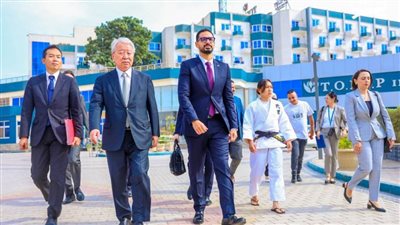 مطيع يستقبل رئيس الجايكا اليابانية لبحث تطوير رياضة الجودو في مصر