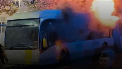 حريق مروع يلتهم حافلة جماهير برشلونة قبل ساعات من مواجهة كلوب بروج