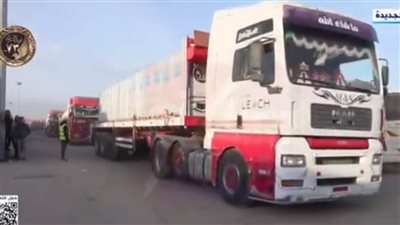 بالفيديو.. اصطفاف شاحنات المساعدات أمام معبر رفح لبدء دخولها قطاع غزة 