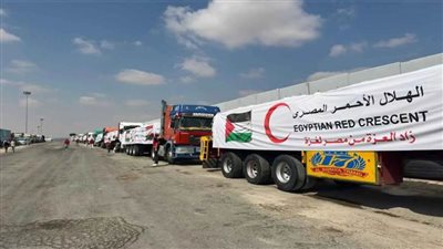 قافلة المساعدات الـ94 تدخل إلى الفلسطينيين بقطاع غزة
