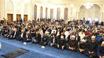 وزراء الأوقاف والعمل والشباب ومحافظ القاهرة يشهدون صلاة الجمعة بمسجد العلي العظيم