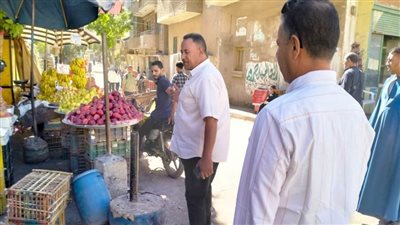 إزالة إشغالات وتعديات الباعة الجائلين على حرم الطرق بمدينة منفلوط