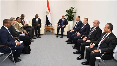 الرئيس السيسي يتلقي رئيس جنوب أفريقيا على هامش قمة بريكس 