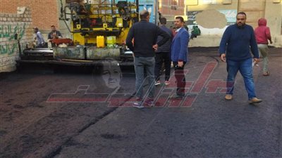 رصف عدد من شوارع مدينة مسير بكفر الشيخ 