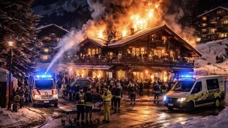 حريق في منتجع للتزلج