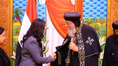 وزيرة التضامن تزور المقر البابوي.. وتهنئ البابا تواضروس الثاني