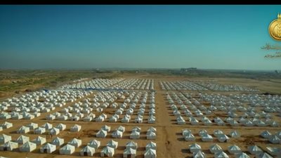 بيت الزكاة والصدقات ينشئ أكبر مخيم للنازحين بمنطقة نتساريم بقطاع غزة