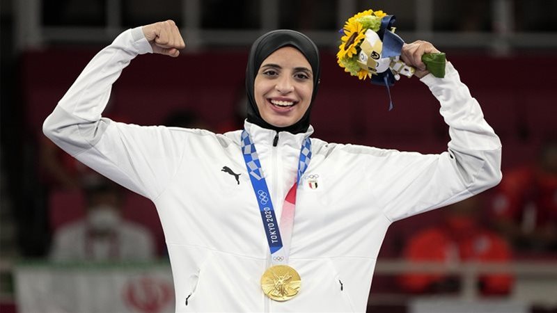 فريال أشرف بطلة الكاراتيه