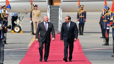 الرئيس السيسي يستقبل العاهل الأردني  لبحث تطورات القضية الفلسطينية