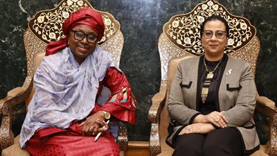 رئيسة القومي للمرأة تبحث التعاون مع وزيرة شؤون المرأة في جامبيا