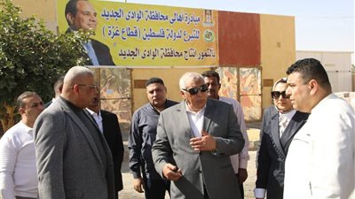 محافظ الوادي الجديد يتفقد تجهيز قافلة التمور الثانية لغزة