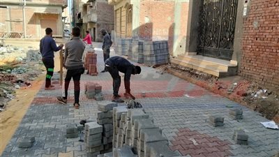 تركيب الإنترلوك بسيدي سالم ضمن مشروعات الخطة الاستثمارية