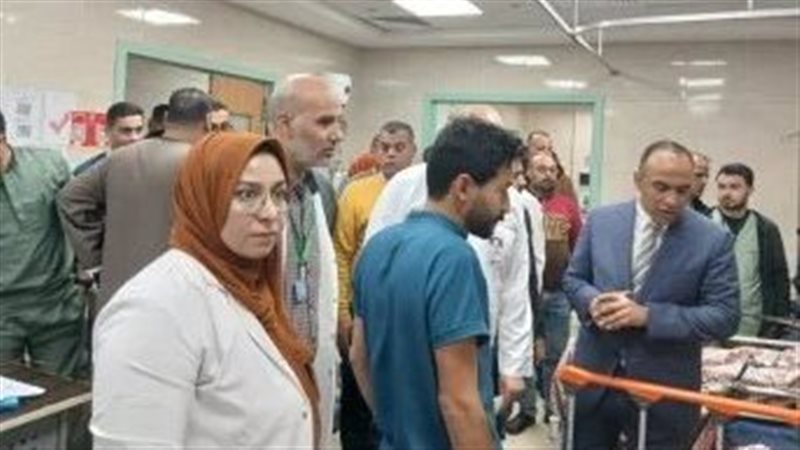 نائب محافظ المنيا يطمئن على حالة المصابين 