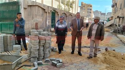 تركيب الانترلوك بسيدي سالم ضمن مشروعات الخطة الاستثمارية