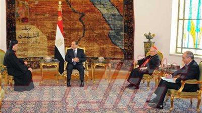 الرئيس يستقبل الكاردينال اللبناني مار بشارة بطرس الراعي والبطريرك العراقي مار لويس روفائيل ساكو بطريرك الكلدان الكاثوليك‎