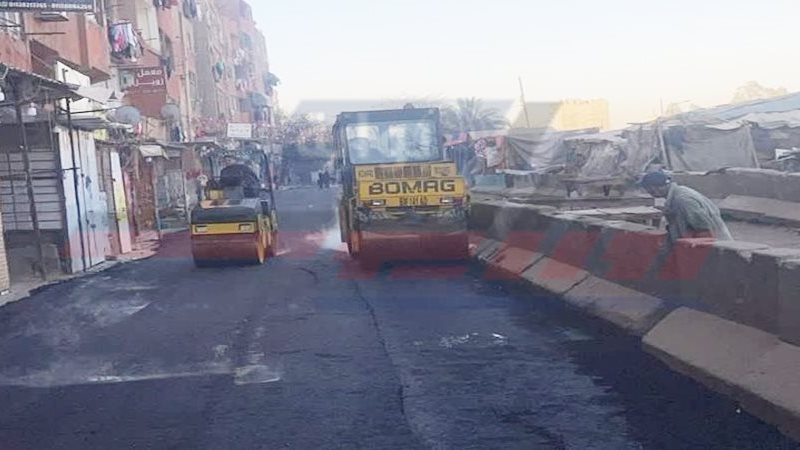 أعمال الرصف بحى منشأة