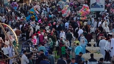 في أول أيام العيد.. توافد آلاف المواطنين على الحدائق والمتنزهات بكفر الشيخ
