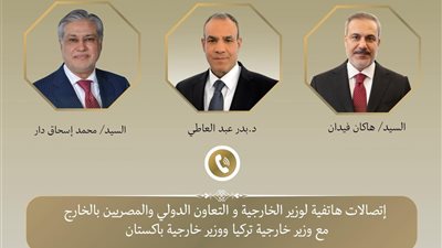 وزير الخارجية يبحث مع نظيريه الباكستاني والتركي التطورات الإقليمية وجهود خفض التصعيد