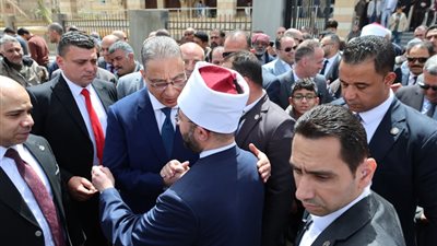 الأنصارى يستقبل وزير الأوقاف ضمن احتفالات محافظة الجيزة بعيدها القومي