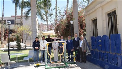 جامعة بنها تبدأ في إنشاء وحدات للجيم الخارجي داخل الحرم الجامعي