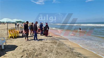 إقبال ملحوظ علي شواطئ مصيف بلطيم للاحتفال بأعياد الربيع